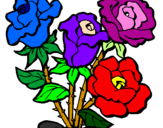 Disegno Mazzo di rose  pitturato su ASIA e lollo