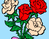 Disegno Mazzo di rose  pitturato su stellina23