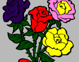 Disegno Mazzo di rose  pitturato su ALESSIO