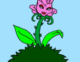 Disegno Rosa pitturato su lilly