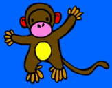 Disegno Scimmietta pitturato su ambra