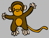 Disegno Scimmietta pitturato su carlotta
