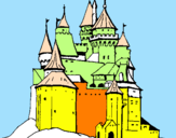 Disegno Castello medievale  pitturato su MARCO