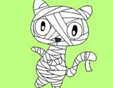 Disegno Mummia gatto scaraboechio pitturato su Emma