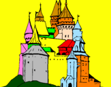 Disegno Castello medievale  pitturato su ANDREA 