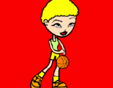 Disegno Giocatrice di pallacanestro pitturato su di gabriel