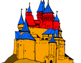 Disegno Castello medievale  pitturato su castellostregato