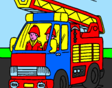 Disegno Camion dei Pompieri  pitturato su federioc
