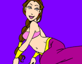 Disegno Principessa araba pitturato su virginia