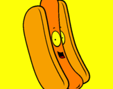 Disegno Hot dog pitturato su clizia saitta