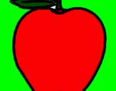 Disegno mela  pitturato su MARILENA