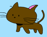 Disegno Cucciolo di gatto  pitturato su michelle