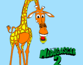 Disegno Madagascar 2 Melman pitturato su aricap