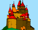 Disegno Castello medievale  pitturato su emy