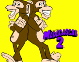 Disegno Madagascar 2 Manson & Phil 2 pitturato su aricap