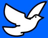 Disegno Colomba della pace  pitturato su simoncina      