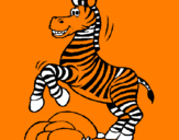 Disegno Zebra che salta sulle pietre  pitturato su ketty