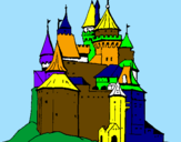 Disegno Castello medievale  pitturato su antonio iinfantino