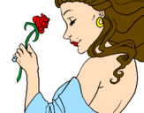Disegno Principessa con una rosa pitturato su Fashiongaga99