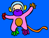 Disegno Scimmietta pitturato su antonella
