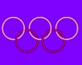 Disegno Anelli dei giochi olimpici  pitturato su gaia