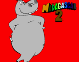 Disegno Madagascar 2 Gloria pitturato su aricap