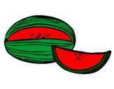 Disegno Melone  pitturato su erika