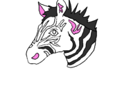 Disegno Zebra II pitturato su denise