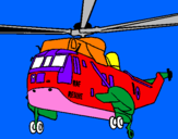 Disegno Elicottero di salvataggio  pitturato su ALESSANDRO 