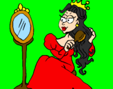 Disegno Principessa con lo specchio  pitturato su Emma