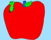 Disegno Vermiciattolo nella frutta  pitturato su 888888