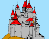 Disegno Castello medievale  pitturato su roxy