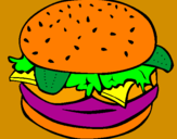 Disegno Hamburger completo  pitturato su Martina
