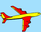 Disegno Aeroplano  pitturato su leonardo