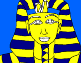 Disegno Tutankamon pitturato su virgi..