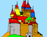 Disegno Castello medievale  pitturato su castello manuel