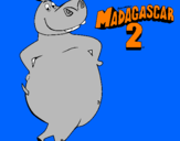 Disegno Madagascar 2 Gloria pitturato su gio 4 anni