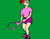 Disegno Ragazza che gioca a tennis  pitturato su Emma