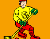 Disegno Giocatore di hockey su ghiaccio pitturato su leo