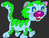 Disegno Gatto macchiato  pitturato su leo