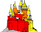 Disegno Castello medievale  pitturato su daniel