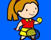 Disegno Ragazza che gioca a tennis  pitturato su Emma