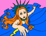 Disegno Principessa newyorkese  pitturato su Lucrezia