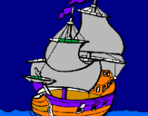 Disegno Barca  pitturato su alessandro