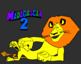 Disegno Madagascar 2 Alex pitturato su gloria