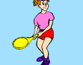 Disegno Ragazza che gioca a tennis  pitturato su cinzia