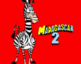 Disegno Madagascar 2 Marty pitturato su azzum