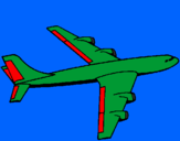 Disegno Aeroplano  pitturato su matteo