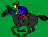 Disegno Corsa di cavalli  pitturato su Bella