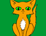 Disegno Gatto persiano  pitturato su debora